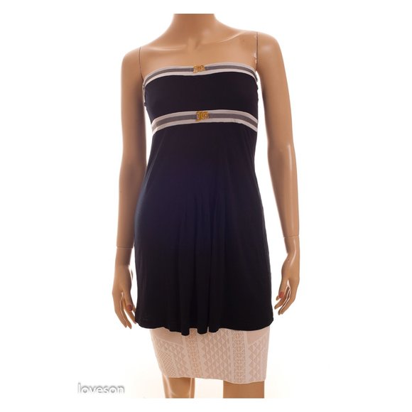 SOLD! JOHN GALLIANO Black Pleated Strapless Top - Picture 2 of 9